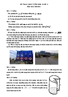 Đề tham khảo tuyển sinh Lớp 10 THPT môn Toán - Đề 1 - Năm học 2020-2021